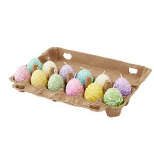 One Hundred 80 Degrees Floral Egg Candles in Crate